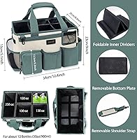 Vista 2 de Bolsa de limpieza portátil, bolsa de suministros de limpieza para suministros de limpieza, organizador de limpieza con correas ajustables