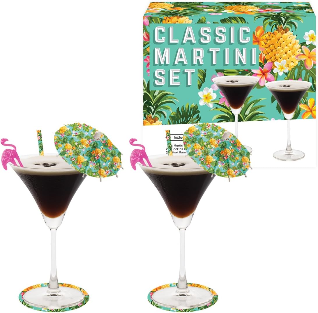 BENROSS Vintage Kitchen Company 62330 Martini Cocktail Glasses Gift Set, 10 x 10 x 12.5 cm