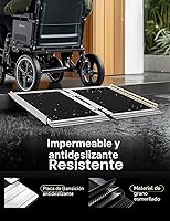 Vista 4 de FACHNUO Rampa portátil para silla de ruedas de 2 pies, rampas de aluminio antideslizantes para discapacitados con asa, rampa plegable de umbral