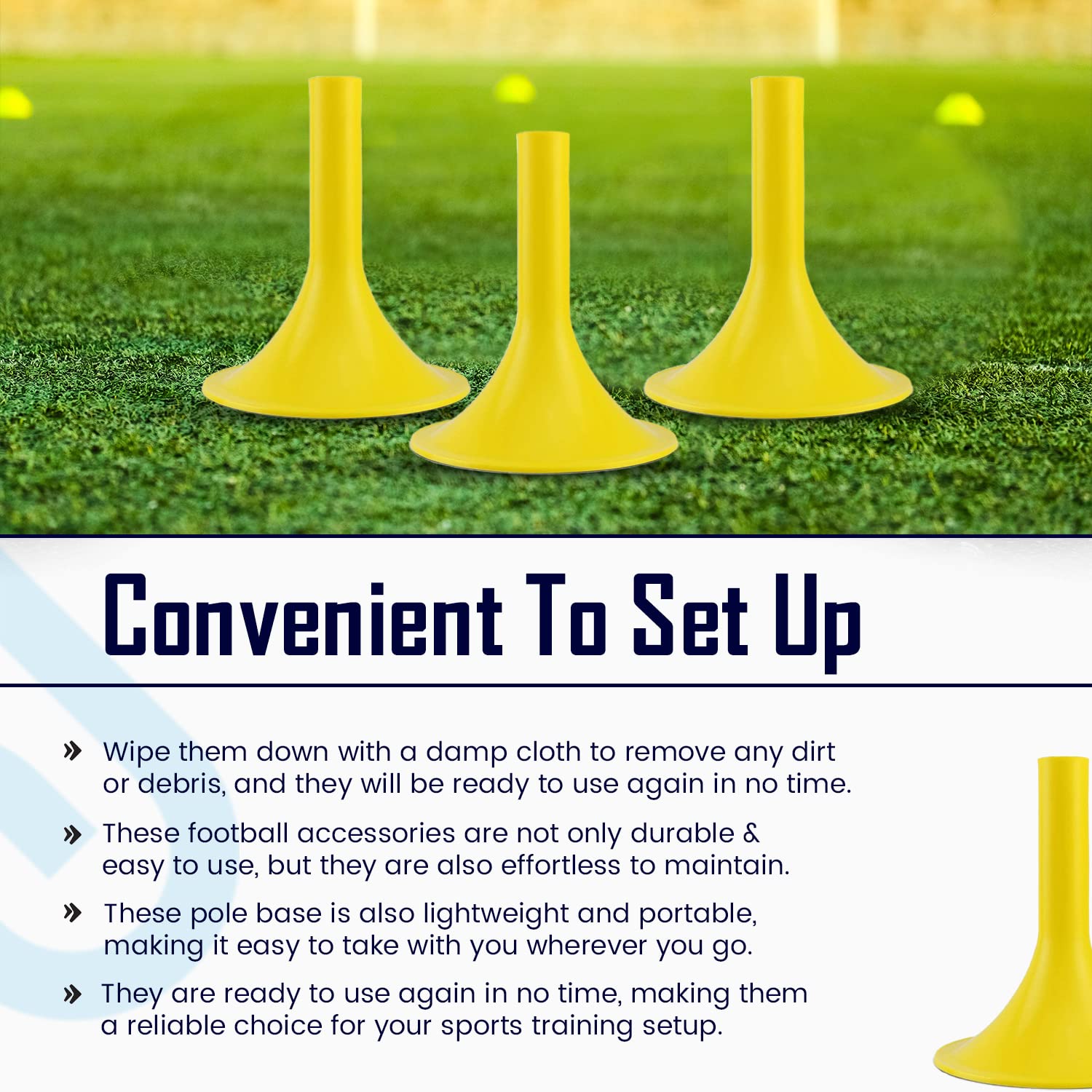 Splay Slalom Pole Base Training Boundary Tall Pole Base Football Training Equipment Slalom Poles Holder Plastic Base