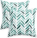CaliTime Throw Pillow Cases Pack of 2 Cozy Fleece Abstract Brushwork Arrow Decorative Cushion Covers for Couch Bed Sofa Farmhouse Decoration 18 X 18 Inches Smoke Blue