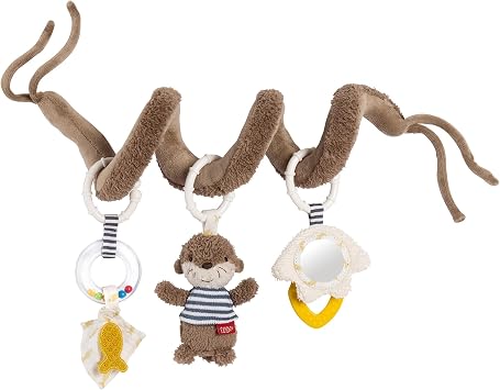 Fehn Activity-Spiral Otter Stoff-Spiral mit Lernfunktionen zum Greifen, Fuhlen, Spielen fordert Greifen, Tastsinn & Motorik fur zuhause & unterwegs, fur Babys AB Geburt