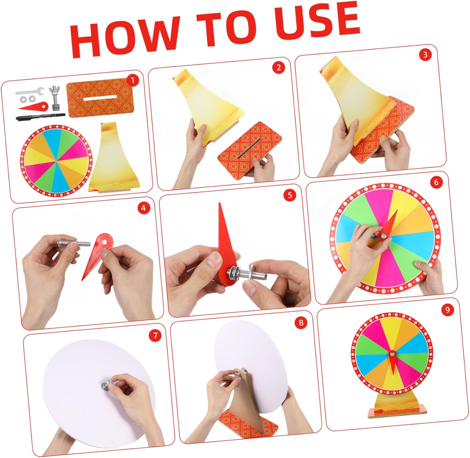 VALICLUD Rotating Roulette Wheel Game Prize Spinner for Carnival Parties and Events Fun DIY Tabletop Game Wheel for Engaging Activities and Entertainment