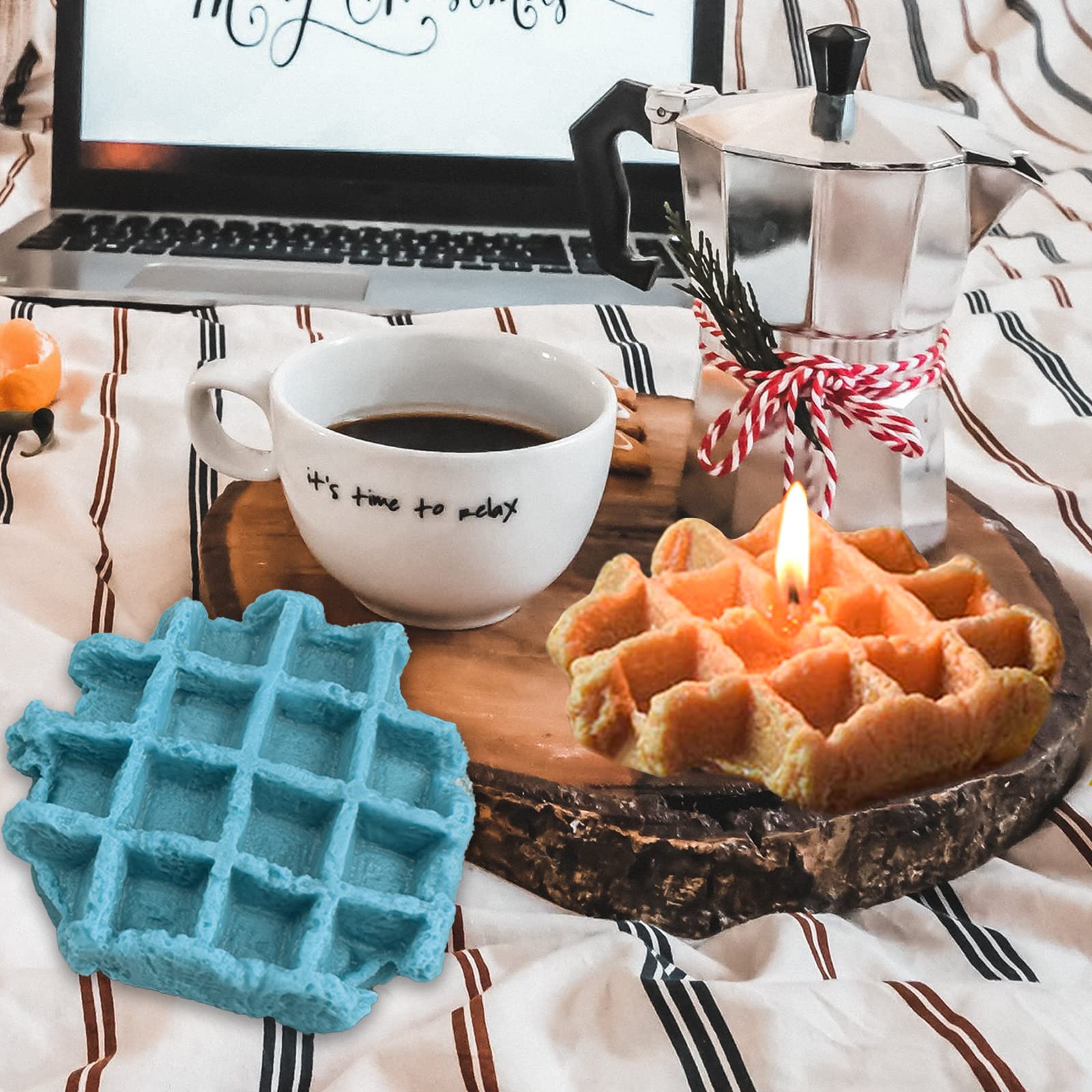 Waffel-Silikonform Für Kerzen, Seife & Harz - Backofen- & Spülmaschinenfest