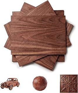 6 Pack 12x12x1/8 Inch 3mm Basswood Sheets Unfinished Wood Blanks for Laser Cutting Engraving Wood Burning DIY Crafts