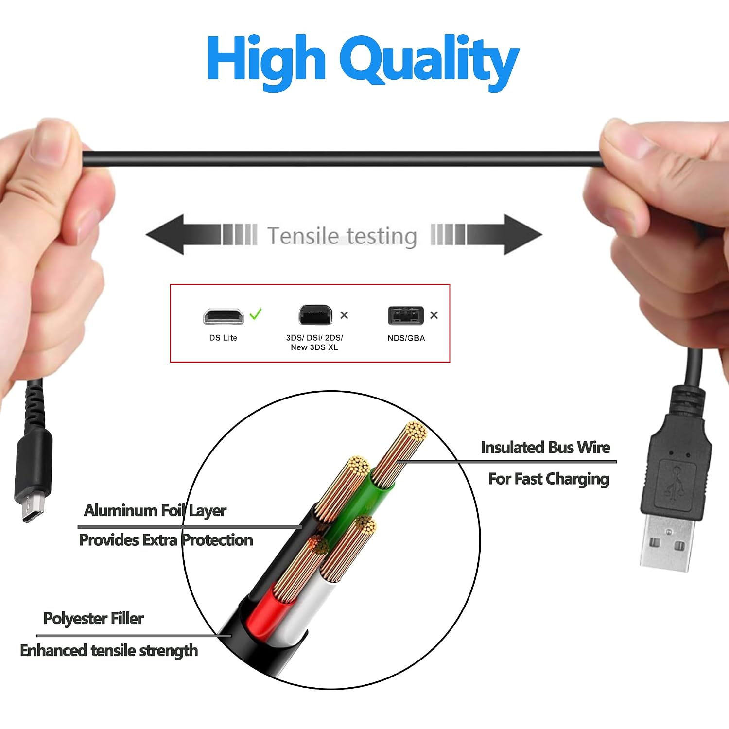 4 Pcs Metal Retractable Stylus Pen and USB Charging Cable for NDS Lite,3.28Ft USB Charging Cord Compatible with NDSL 4 71ZToDmKFhL. SL1500