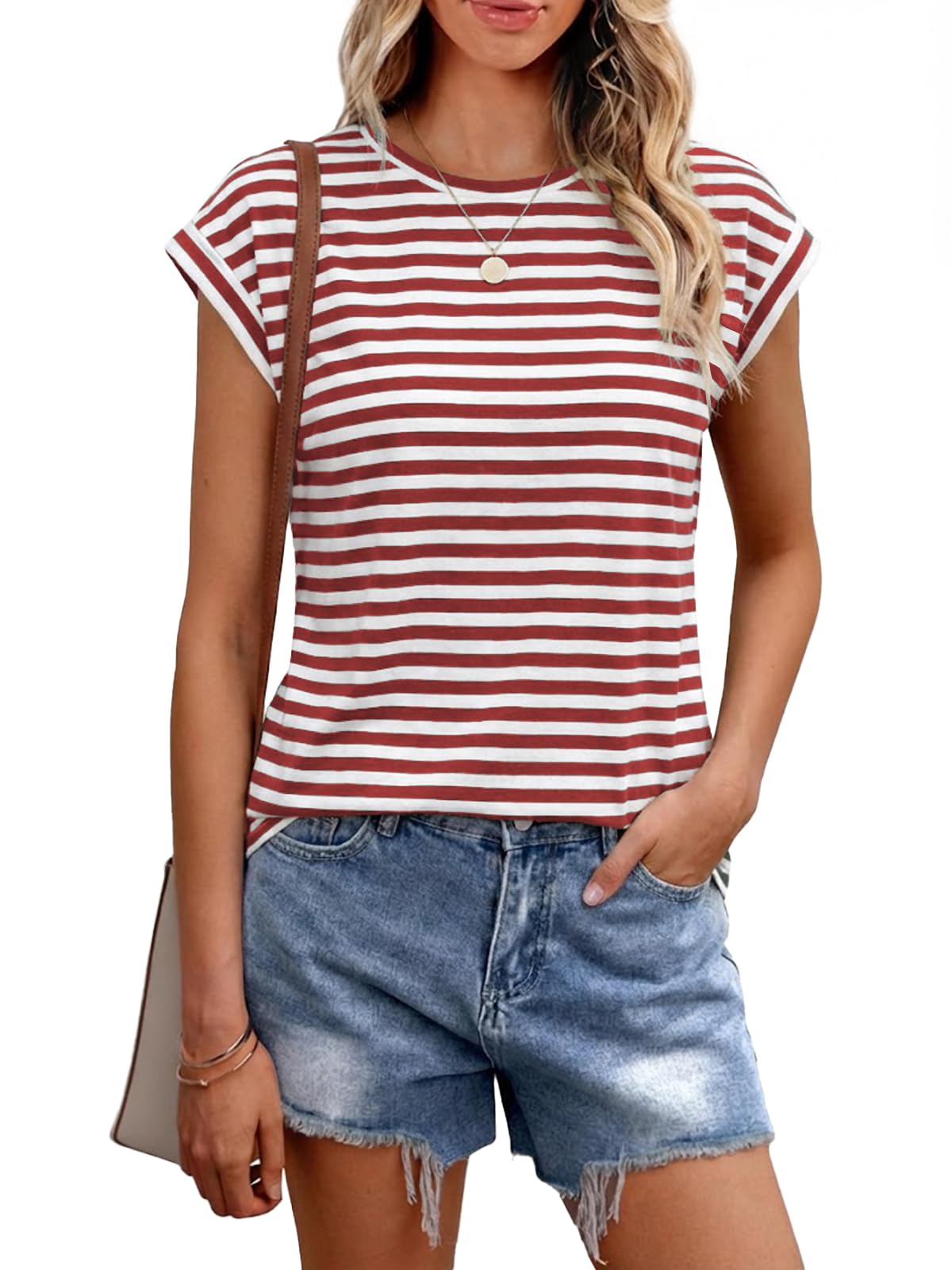 Cuptacc Tshirt Damen Tops Sommer Rundhals Oberteile Damen Elegant Basic Bluse Kurzarm Tank Top Business Outfit