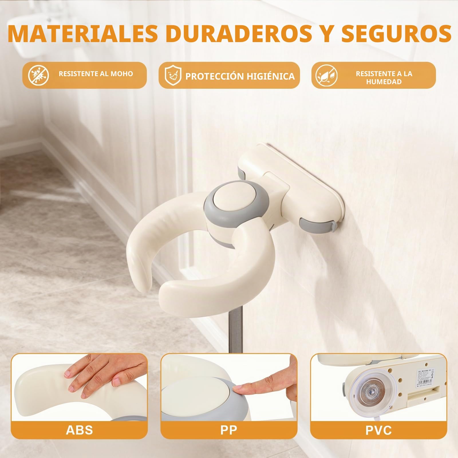 Soporte Ducha Bebé | Altura Reg. 26-35cm | Antideslizante Asa Seguridad | Plegable sin Instalación | BPA-Free 6-36 Meses