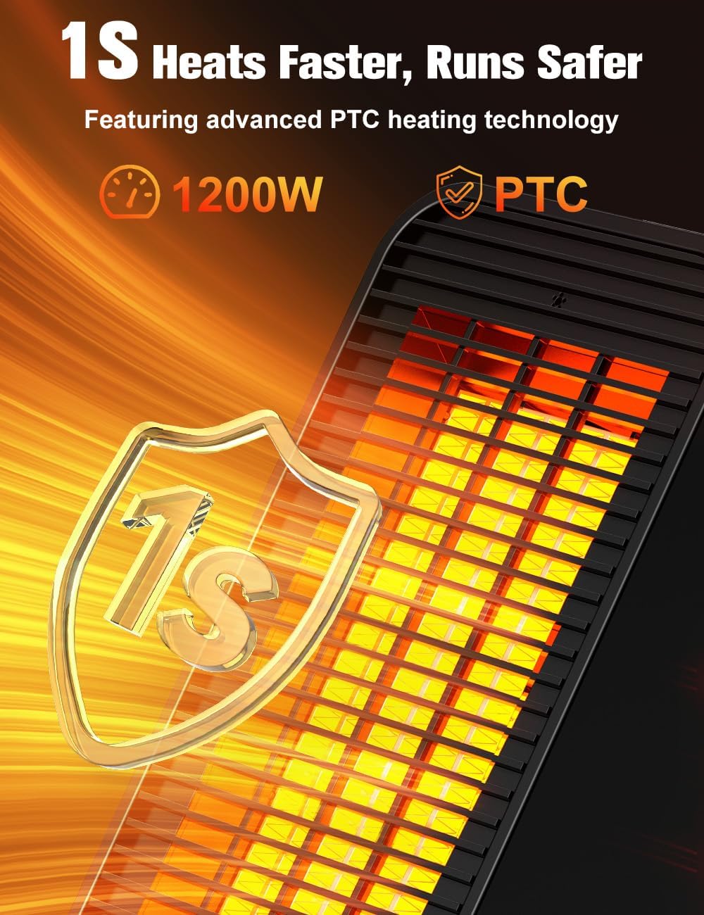 Space Heaters for Indoor Use, 2 Modes & 2 Heat Levels, Tip-over & Overheat Protection, Portable Electric Heater w/Thermostat, 20ft Remote, 1200W PTC Ceramic Baby Safe Heater for Large Room