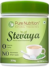 Pure Nutrition Stevia Powder, 200g | 100% Natural Organic Plant based Natural Zero Calorie Sweetener | Sugar Free Substitute for Diabetes | Perfect for Cooking, Baking & Beverages