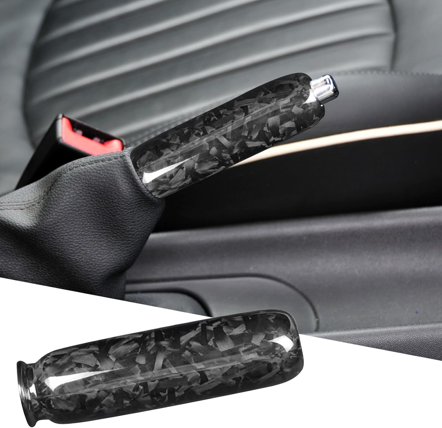 Compatible with Forged Carbon Fiber Car Handbrake Cover Automotive Shift Lever Modified Protection Decoration for Mini Cooper R50 R53 R52 R55 R56 R57 R58 R59