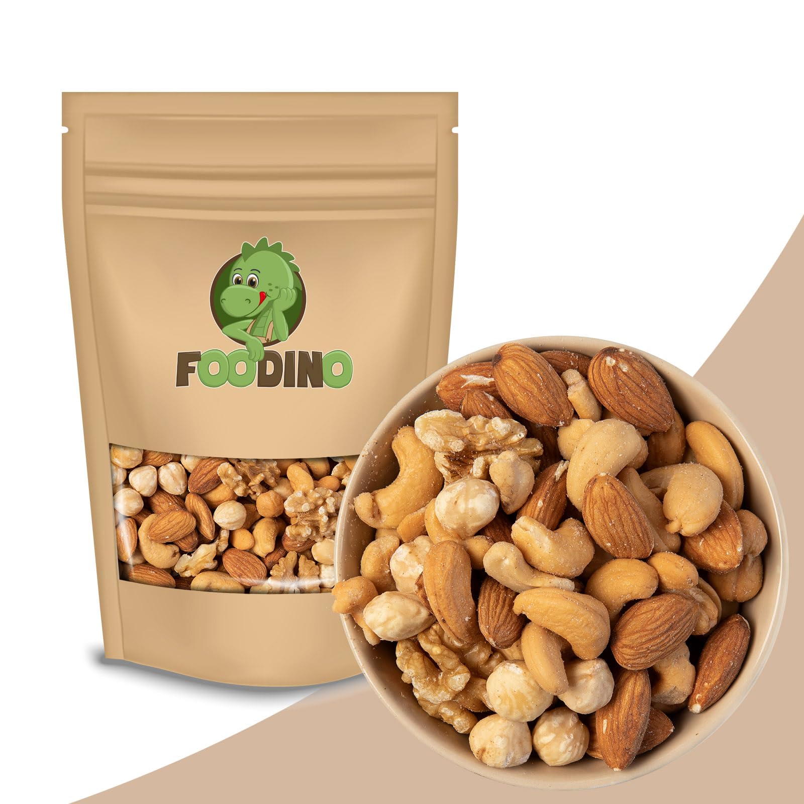 FOODINO 5kg Big 4 Nussmischung Mandeln Haselnüsse Cashewkerne Walnüsse