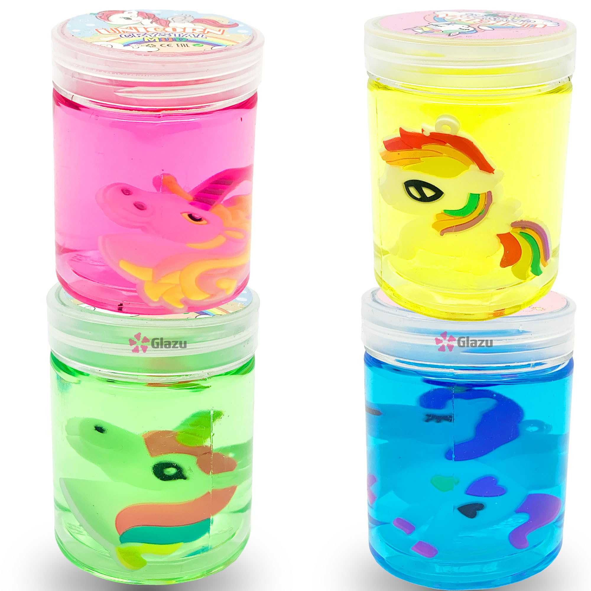 GLAZU Unicorn Multicolor Funny Crystal Mud Slime Putty Toy with Unicorn in it, Random Color (Pack of 4) (B08KQ6HVJW) Amazon Price History, Amazon Price Tracker