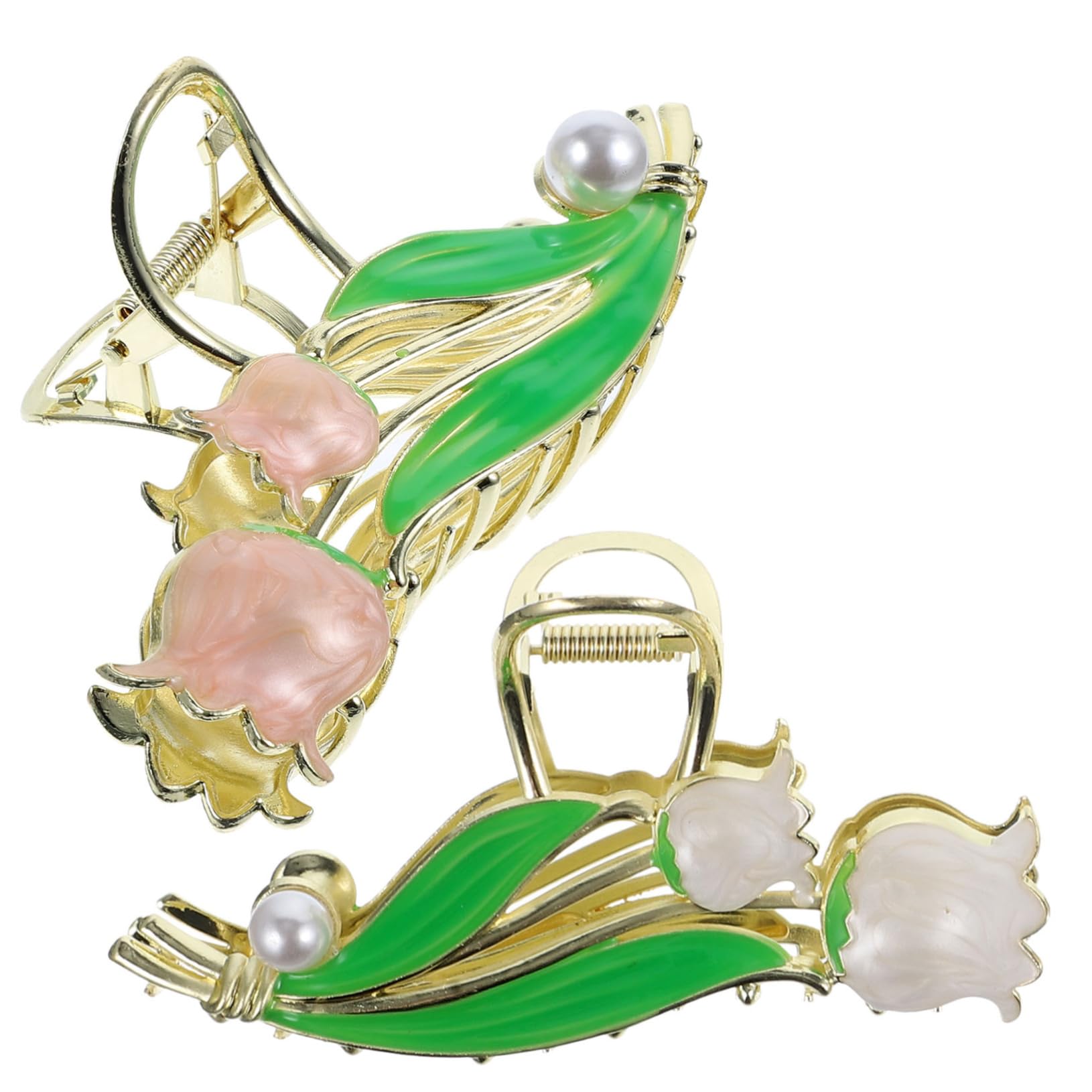 MAGICLULU 6 Piezas gran horquilla hair clips horquillas moño para mujer hair topper pasador fresa tulipán Decorar Accesorios para el cabello Perder clip de garra Metal