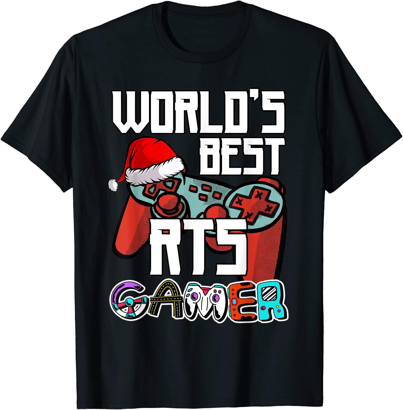 World's Best RTS Gamer Funny Party Group Match Christmas T-Shirt