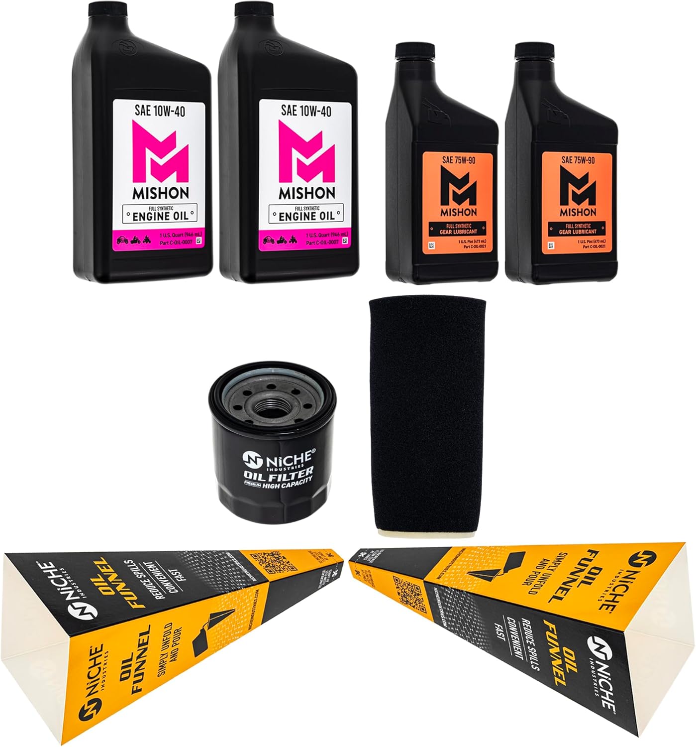 MISHON Full Service Engine Oil Change Kit 10W-40 for Yamaha Grizzly 660 YFM660 (2003)