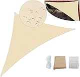 IMOOD Malla Sombra Triangular 3x3x3 90% De Cobertura Lista para Colocar Toldo, 95% de Bloqueo de Los Rayos UV, con Instalar Accesorios, Sombra Lona Impermeable para Exteriores Jardin Alberca Terraza