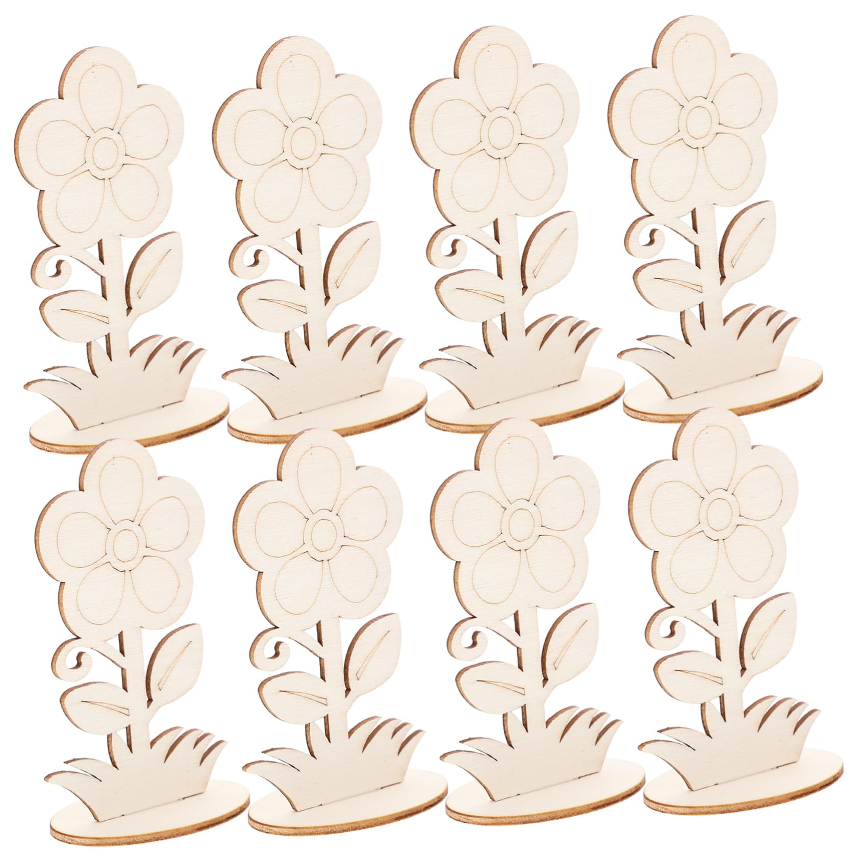 DOITOOL 5 Series Adornos De Madera Decoración Falso Recortes Sin Terminar Manualidades Para Recortes De Flores Para Manualidades Artesanías De Madera En 12 Piezas X 5