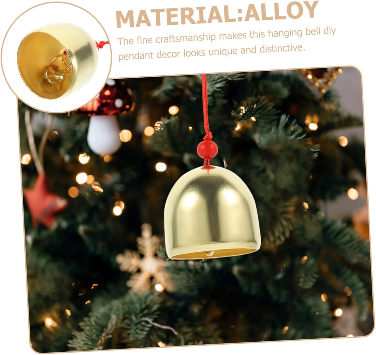 VILLFUL 6sets Craft Bells Metal Alloy Hanging Bells for Holiday Decor Wedding Crafts Unique Pendant Supplies for Festive Home Decorations