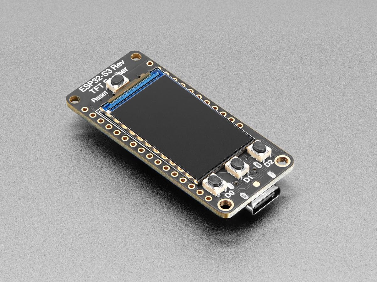 Adafruit ESP32-S3 Reverse TFT Feather, 4MB Flash, 2MB PSRAM, STEMMA QT, 5691