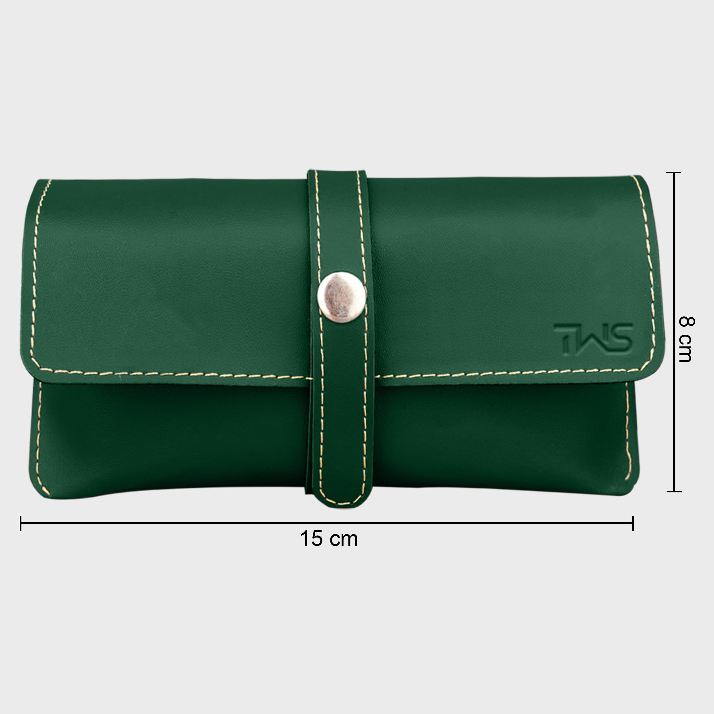 The Wallet Store Leather Eyewear Case for Men & Women Specs Cover - Green