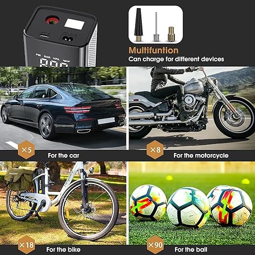 Miniatura 6 de Bomba de aire de neumático inalámbrico Compresor de aire portátil para motocicletas Pickup Truck Digital Super Power Bomba inflable