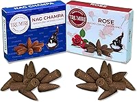 Vista 39 de TRUMIRI Conos de incienso de reflujo – Paquete combinado de 20 conos de incienso en cascada – 10 limoncillo + 10 eucaliptos – Conos de incienso