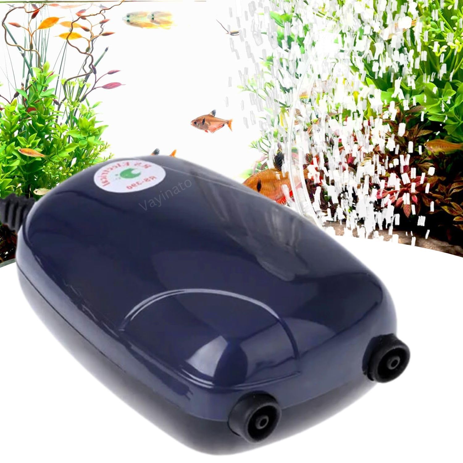 VAYINATO® RS-390 | 5W | 3.5L/Min Dual Outlet Silent Fish Tank Mini Aerator Oxygen Pump | Long Lasting Performance (Pump Only) by Petzlifeworld (B0CX54HXV9) Amazon Price History, Amazon Price Tracker