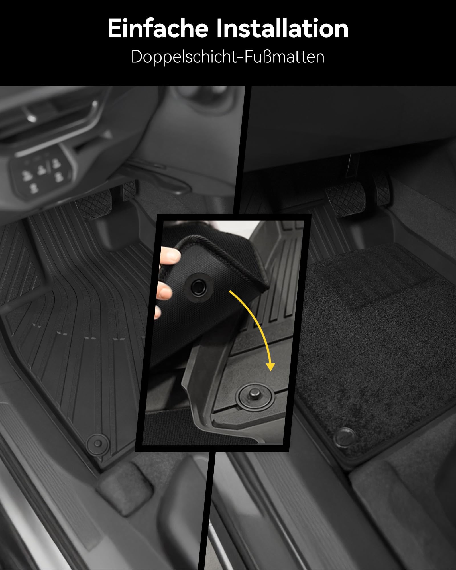 3W Fußmatten & Kofferraumwanne & Autoteppiche für VW ID.4 E21 2020-2026 | TPE Thorex™ Allwetter | 3D Maßgeschneiderte Passform | Hundefreundlich Volkswagen Auto Zubehör | Wasserdicht & Kratzfest