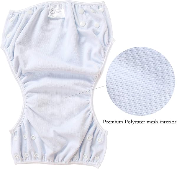 Teamoy Couches de Bain Lavables pour Bébé (2 Paquets) Pantalon de Couche en Tissu pour Garçons et Filles, Ours Polaire + Animaux - 3