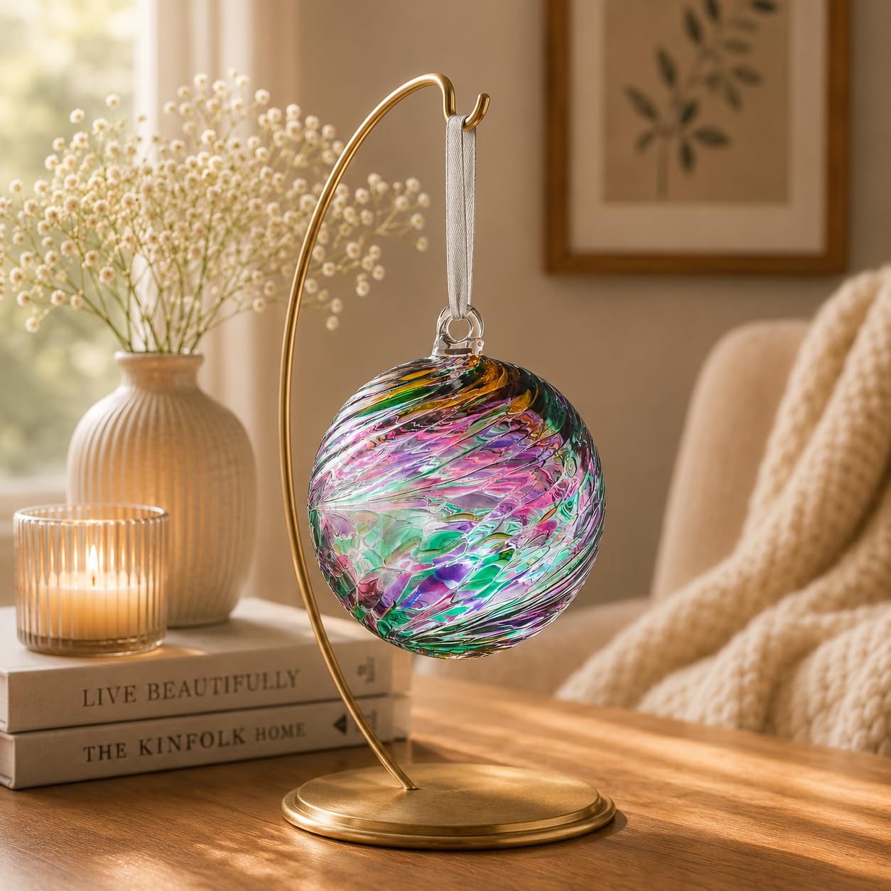 Sienna Glass - Friendship Ball - 8cm - Turquoise
