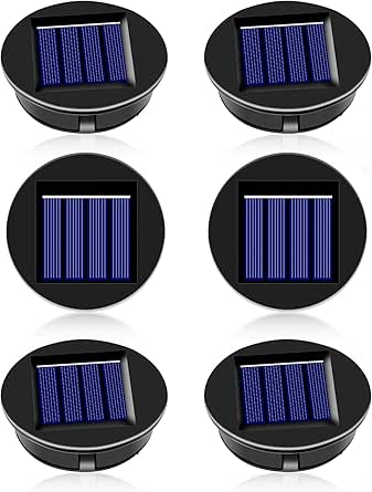 6 Stück Solarleuchten Ersatzteile 8cm, KUWUNG Solarleuchten Ersatz Top mit LED, IP65 ...