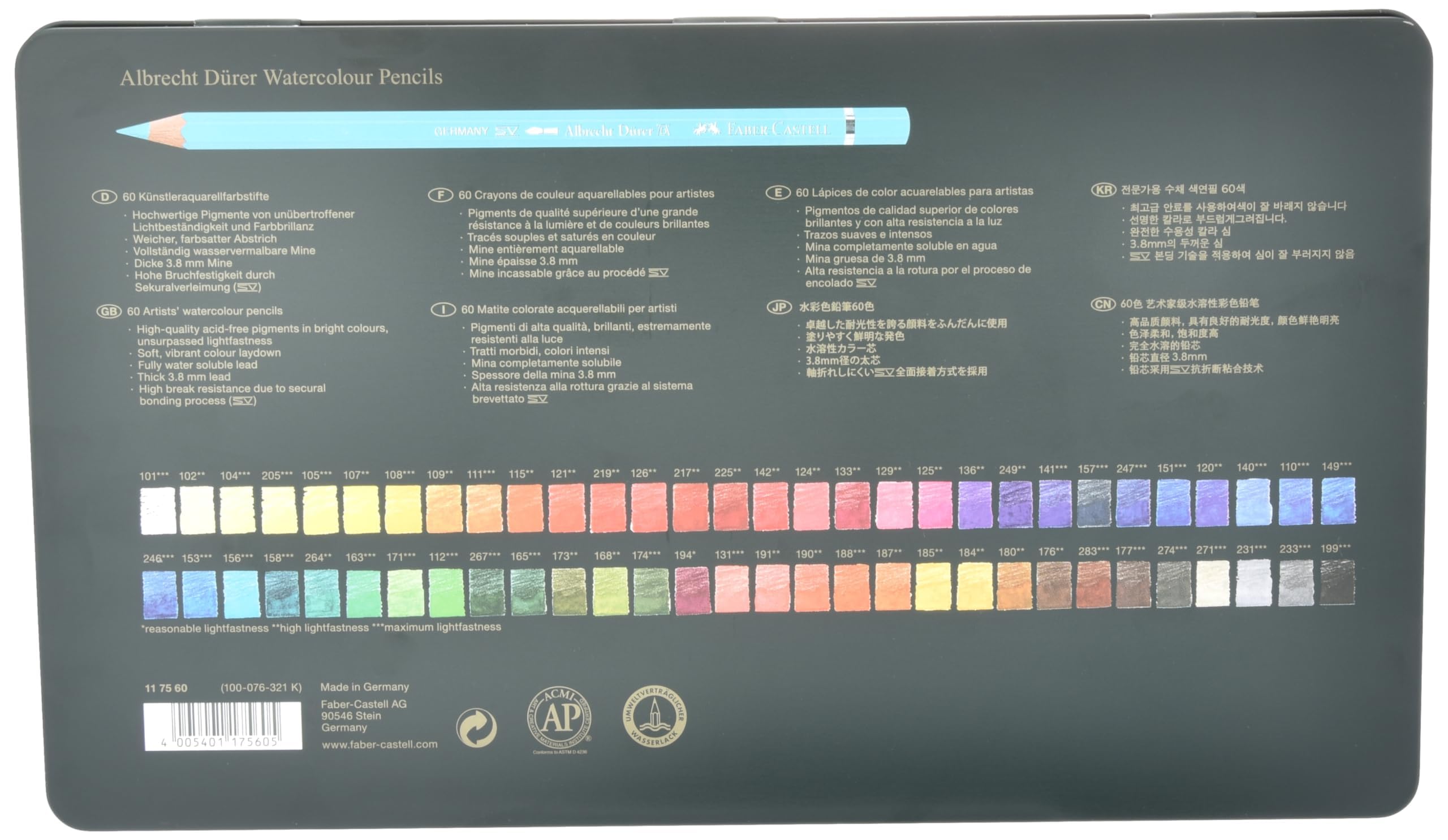 Faber-Castell Bleistiftfarbe: 60 Farbtöne