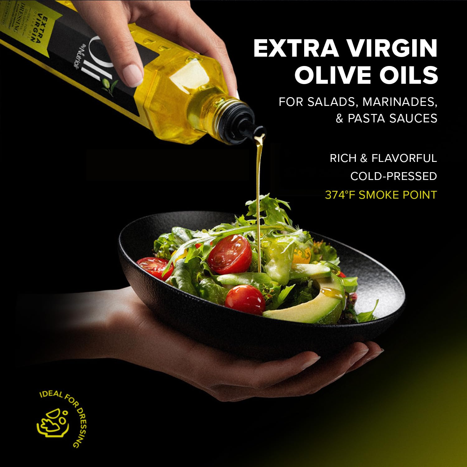 Oli by Nutrioli Organic Extra Virgin Olive Oil, Cold-Pressed Authentic Blend of 3 Organic Certified Spanish Olive Varieties, Glass Bottle, 16.9 Fl Oz - Image 5