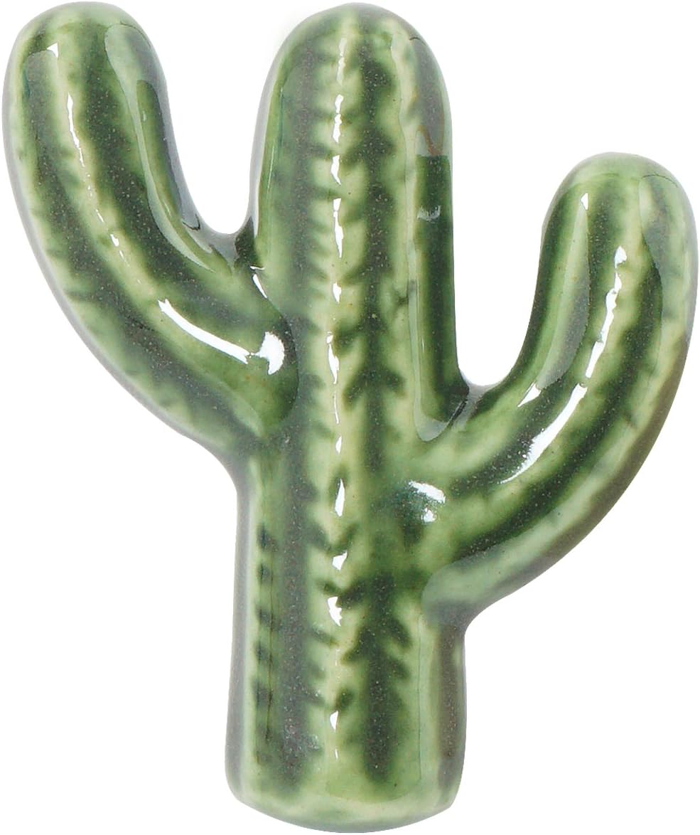 Set of 4 Ceramic Cactus Knobs – Designer Cabinet Pulls for Cabinets, Dressers and Drawers – Green Ceramic Decorative Cabinet Hardware for Kitchen, Bathroom, Bedroom by Artisanal Creations