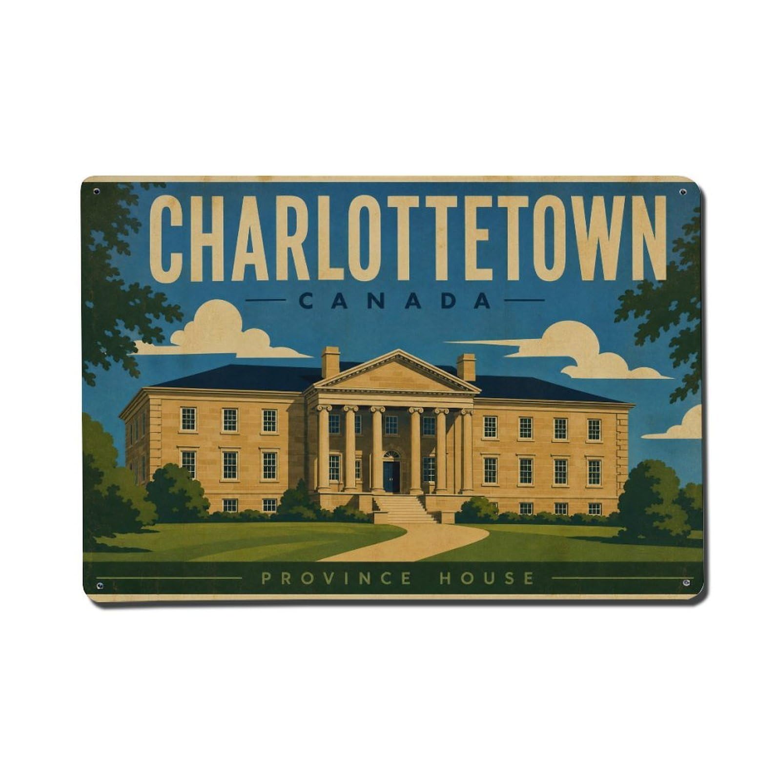 Retro Travel Canada Charlottetown Metal Tin Sign