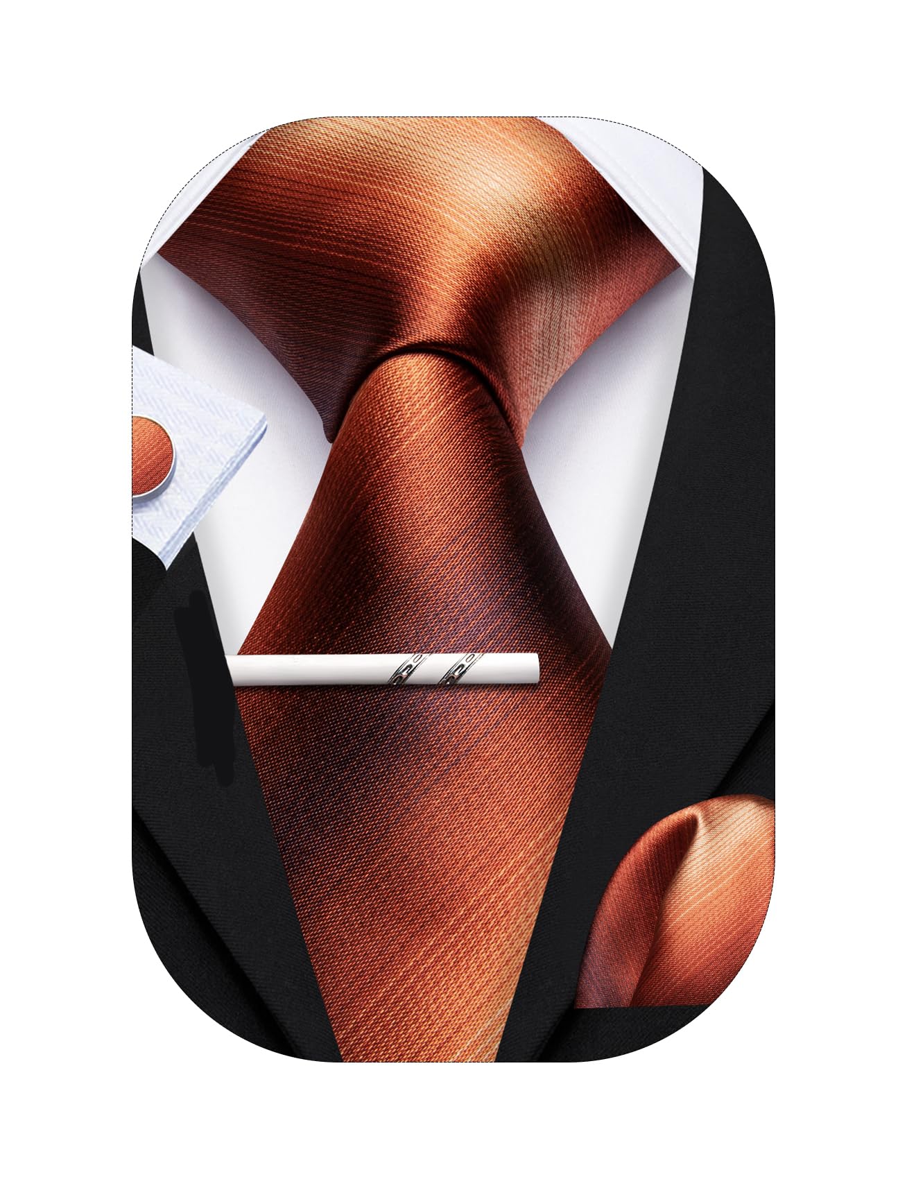 Barry.Wang Plaid Ties Checkered Mens Silk Necktie Handkerchief Cufflinks