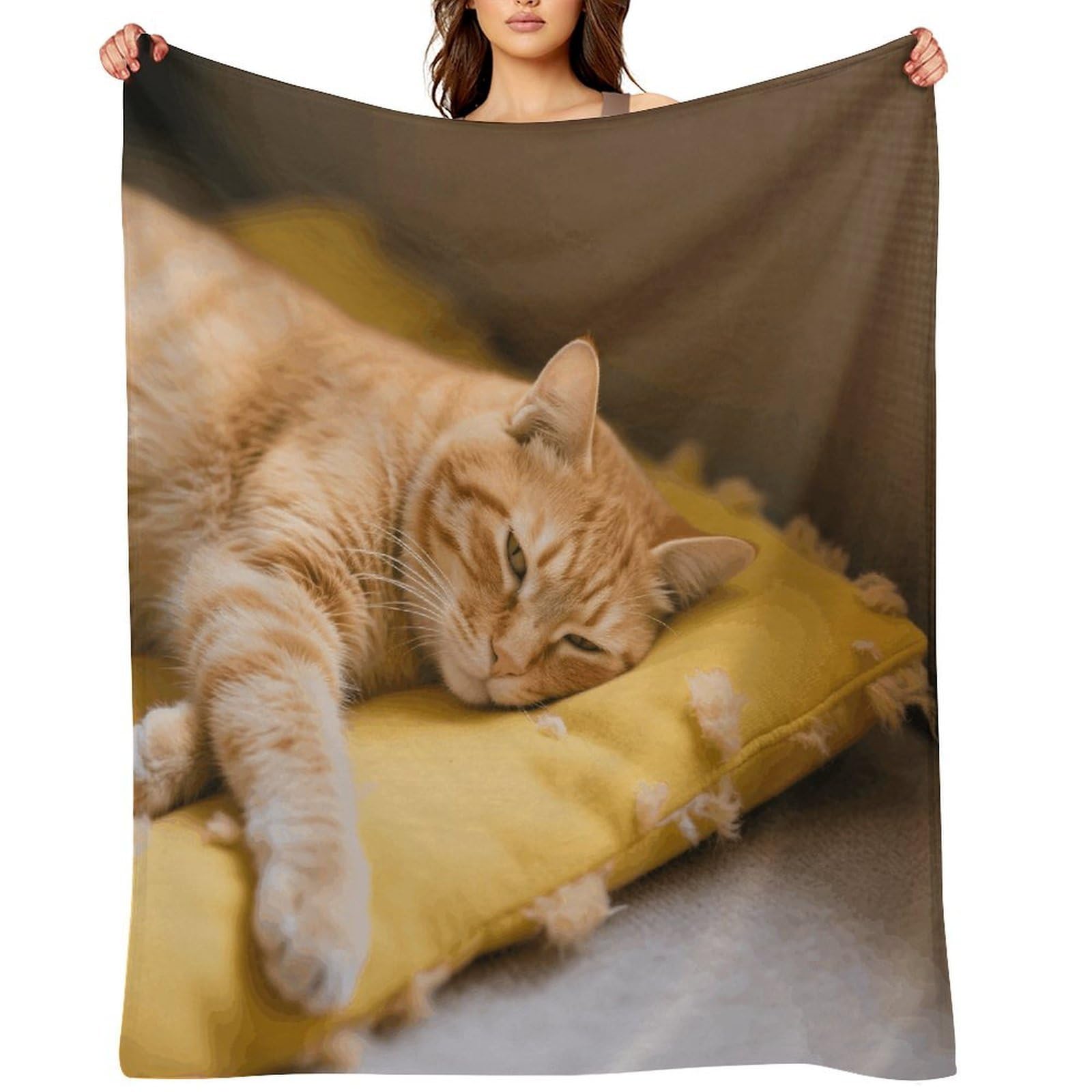 Cozy Cat Blankets Exquisite Luxury Flannel Throw Blanket Anti-Fading Thick Blanket for Sofa&Bed Blankets Ultra-Soft Bath Towels for Adult 40"x50"