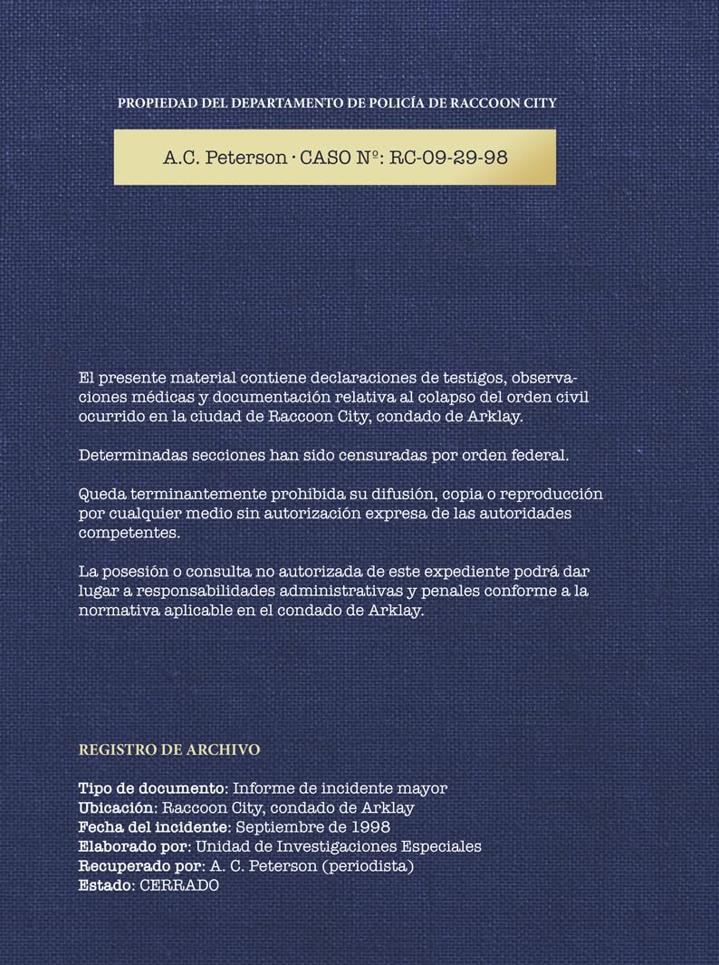 Sombras de Raccoon City: Una investigación de A.C. Peterson (Edición Numerada R.P.D.)