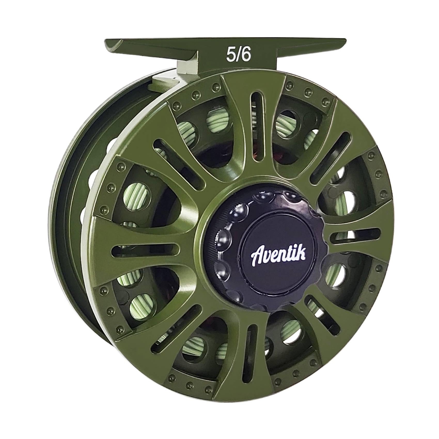 Aventik HVCE Graphite Fly Reel Center Drag System Classic III Graphite 3/4, 5/6, 7/8wt Large Arbor Freshwater Fly Fishing Reels