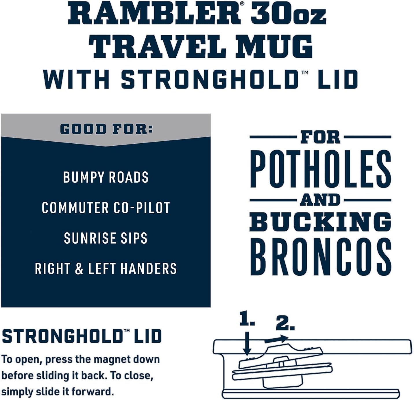 YETI Rambler 30 oz Travel Mug, Stainless Steel, Vacuum Insulated with Stronghold Lid - Image 2