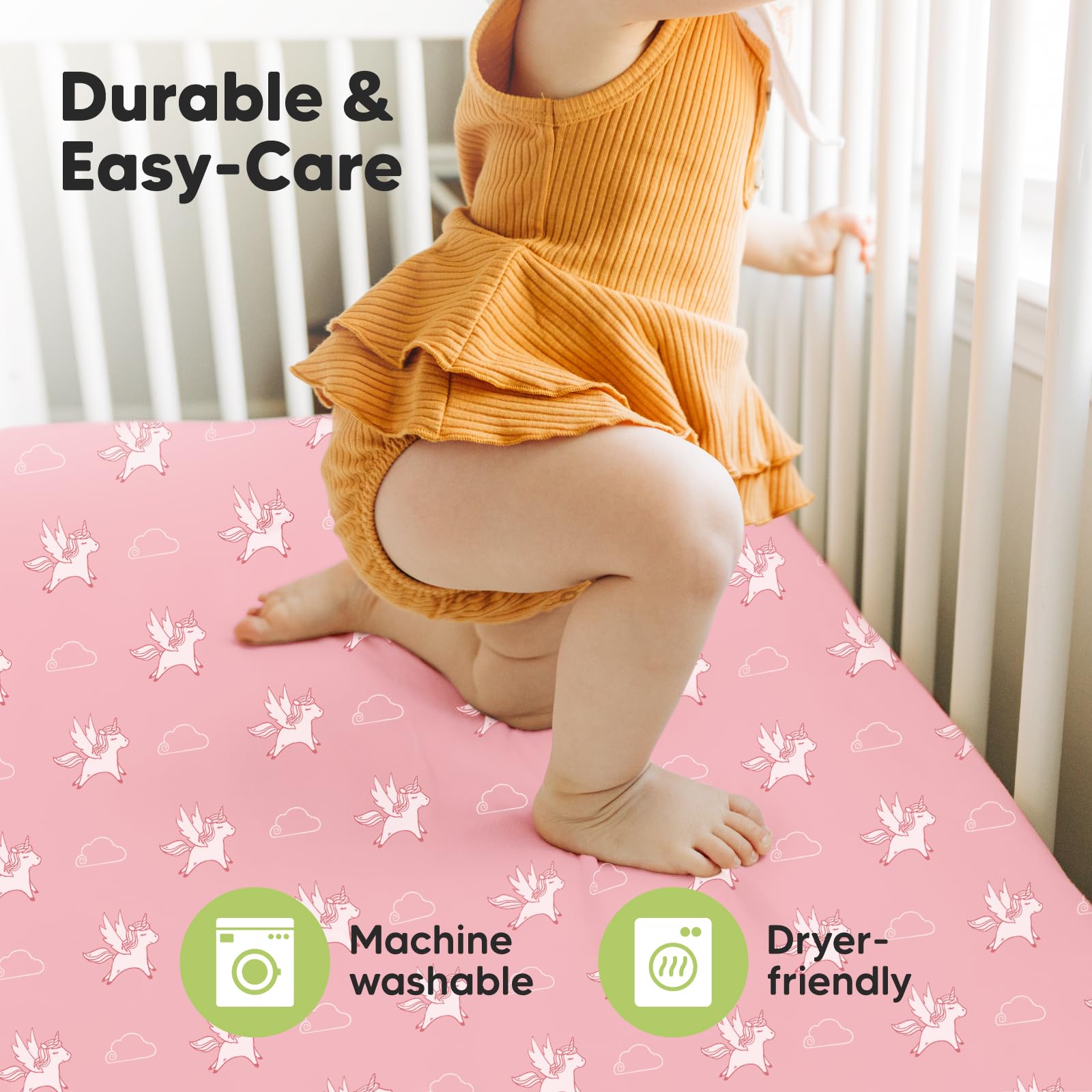 2-Pack Bamboo Viscose Crib Sheets for Boys, Girls - Fitted Crib Sheet, Organic Baby Crib Sheets Neutral, Crib Mattress Sheet, Toddler Bed Sheets, Baby Sheets for Crib, Crib Fitted Sheet (Dreamland)