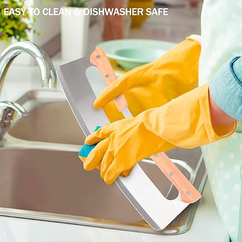 Miniatura 6 de Cortador de pizza, cortador de pizza, cuchillo de pizza de 14 pulgadas con asas de madera y cubierta de plástico, accesorios para pizza, cuchillo