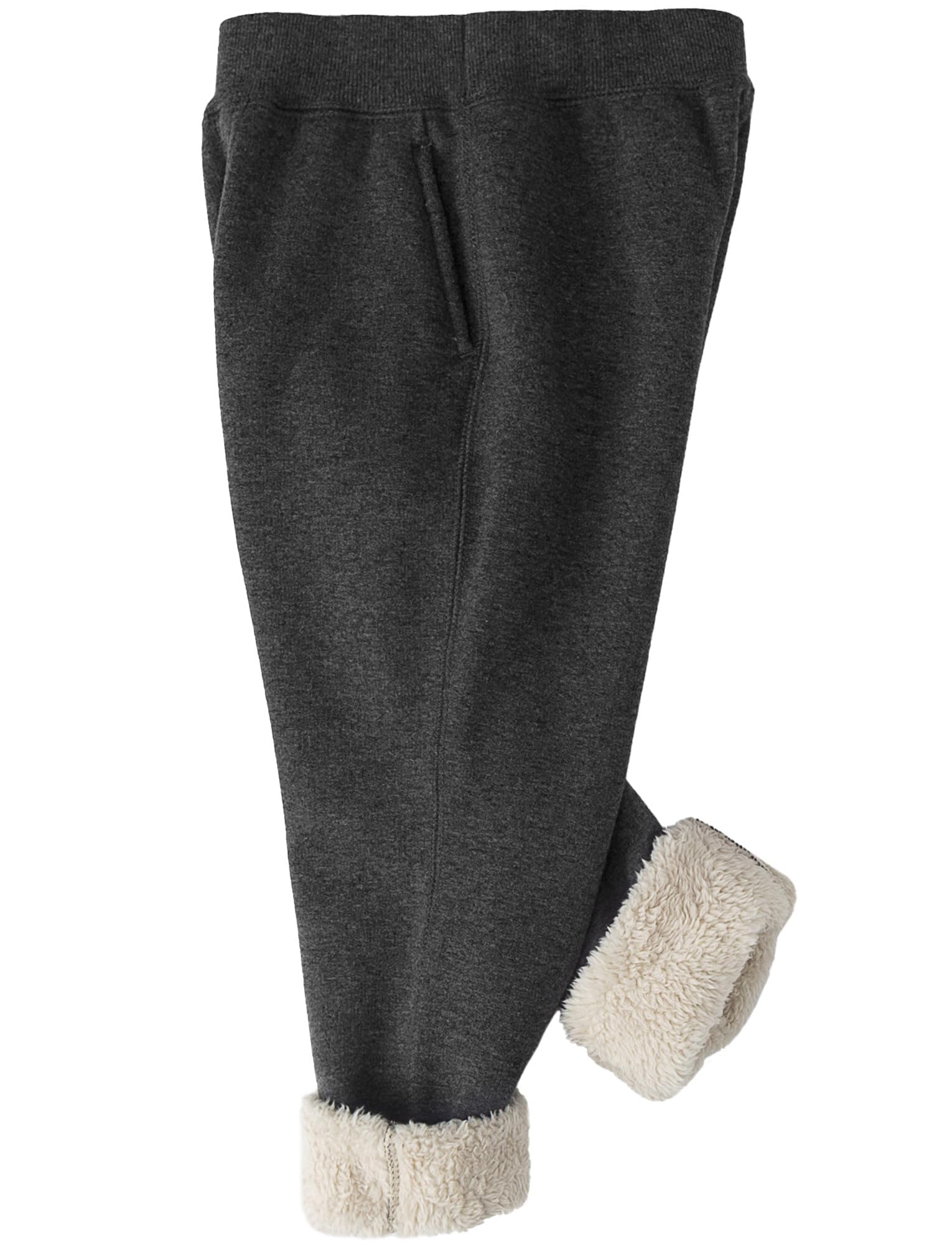 Pantalon Hiver Enfant Polaire Jogging Couleur Unie Garçon Fille Chaud 2-13 Ans