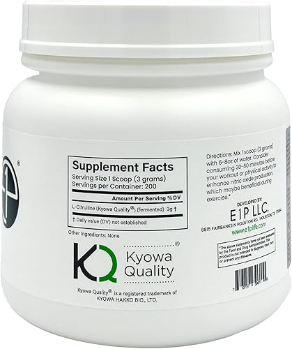 Miniatura 4 de L-Citrulina de 21.16 oz (200 porciones) sin sabor, fermentada vegana sin OMG, probada en laboratorio de terceros. Fabricado con ingredientes