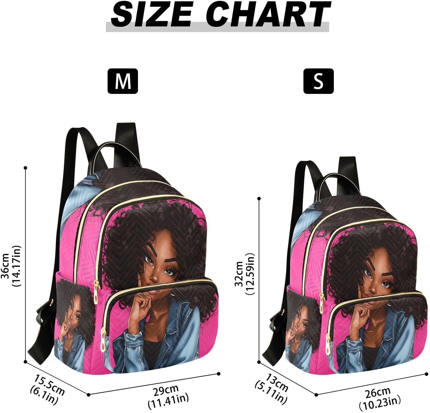 Beautiful Black Girl Mini Backpack Purse for Women Travel Bag Lightweight Shoulder Bag Fashion Daypack