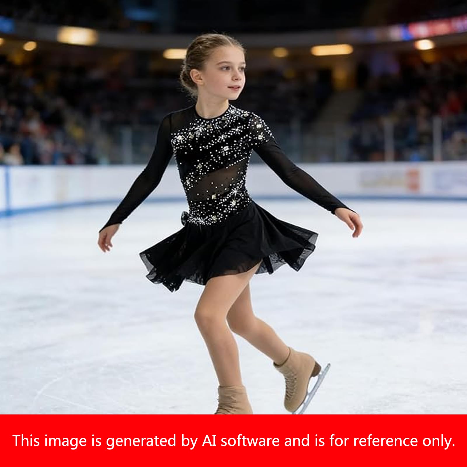 LIUHUO Disfraz de patinaje artístico para niñas, falda de patinaje artístico simple y generoso, traje de competición de patinaje