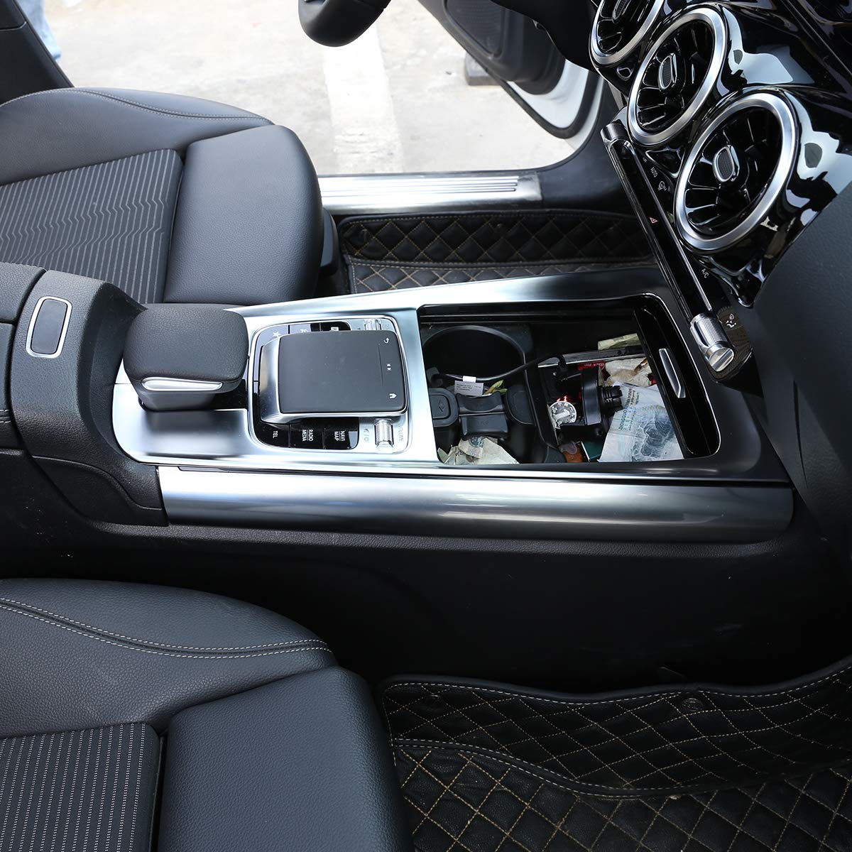 Samochodowy ABS chrom wnętrze konsoli środkowej wykończenie panelu przekładni dla Benz B GLB klasy W247 X247 2020 akcesoria samochodowe (srebrny)