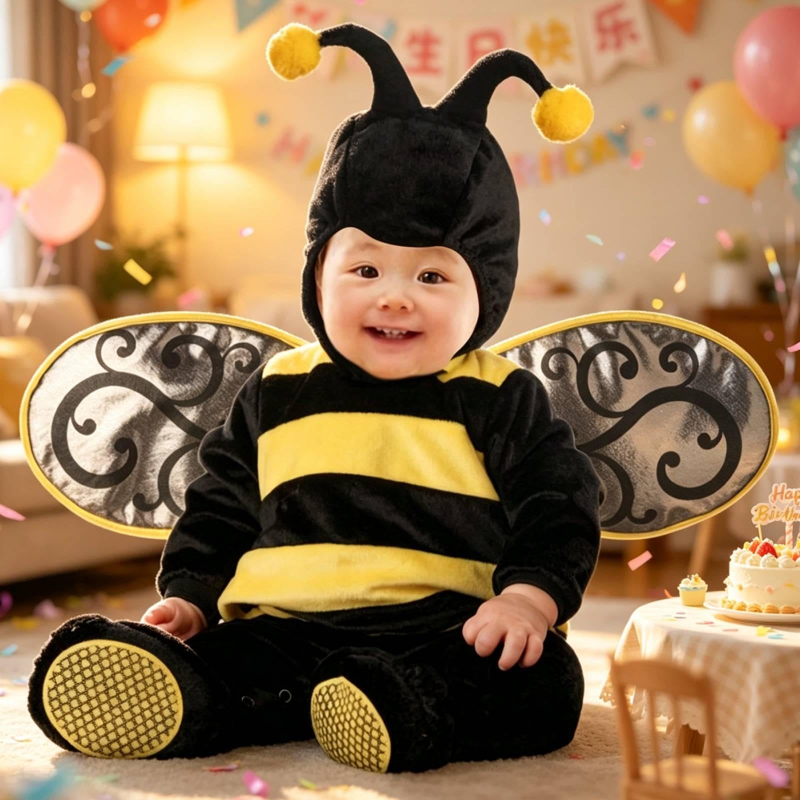 Sharplace Costume da animale per neonati, costume di Halloween, abito divertente e originale, regalo originale, tuta con cappuccio, tuta cosplay per compleanno,