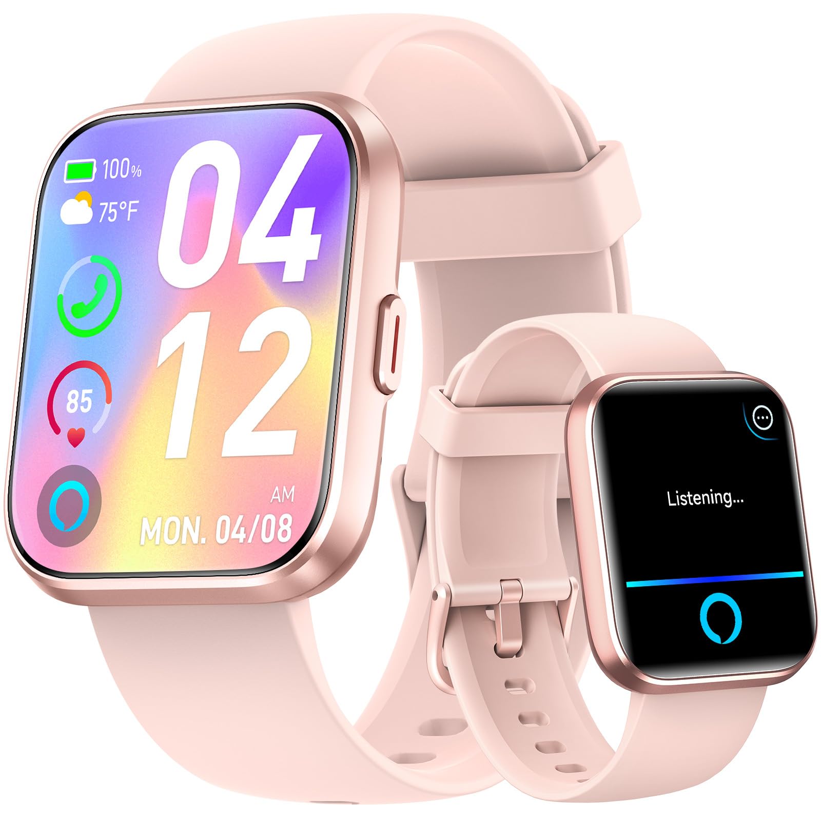 Fitpolo ID208P Smartwatch Uomo Donna, 1.8" Orologio Fitness IP68 Effettua/Risposta Chiamate 100+ Sportive, Contapassi/Sonno/Cardiofrequenzimetro/SpO2, Compatibile con Samsung/Xiaomi/Huawei/Oppo/iPhone